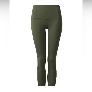 Rare Lululemon Minimalist Crop Leggings Fatigue Green Sz 6 2016 Retired Edition